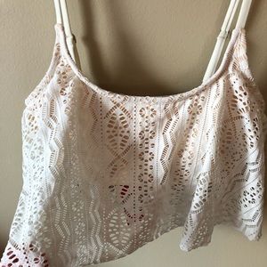Boho lace swim top